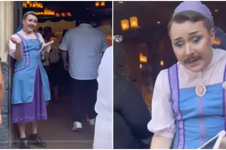 Trabajador de Disneyland recibe críticas por usar vestido