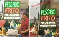 Vendedor de pescado frito arranca risas con su creativo letrero: "Por las we**s no estoy friendo"