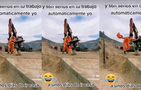 Obrero suelta pasos de baile.