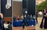 "Lo logré, papá": Joven asiste a su graduación con la foto de su papá fallecido
