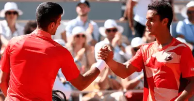 Novak Djokovic y Juan Pablo Varillas.