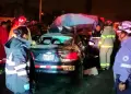 Surco: Dos muertos y un herido de gravedad deja choque de taxi con tráiler