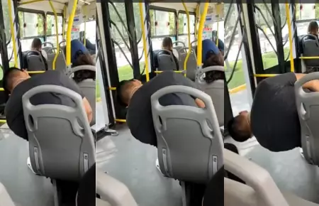 Hombre sufre incidente en bus