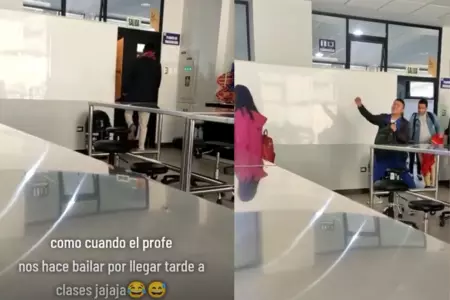 Profesor hace bailar a alumnos que llegan tarde.