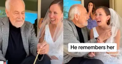 Padre con alzheimer reconoce a su hija.