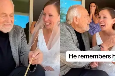 Padre con alzheimer reconoce a su hija.