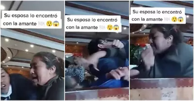 Mujer descubre a su esposo con amante en chifa