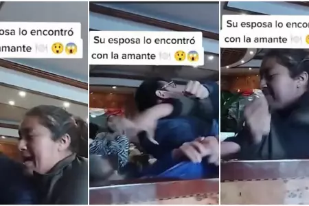 Mujer descubre a su esposo con amante en chifa