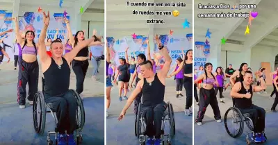 Hombre conmueve al ser profesor de baile a pesar de su discapacidad.