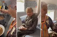 Amigas hasta el final! Mujer de avanzada edad le prepara comida a su amiga de 96 aos