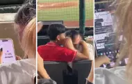Soldado cado! Mujer es sorprendida chateando con su amante en un partido de bisbol
