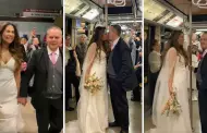 "Ahorro para el futuro": Pareja de recin casados van a su boda de forma peculiar