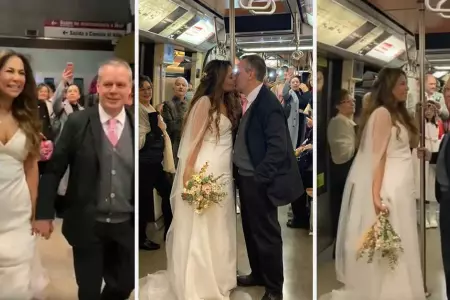 Pareja decide trasladarse a su ceremonia de bodas en tren para ahorrar.