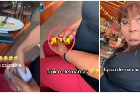 Mujer se lleva todo lo que sobr en un restaurante