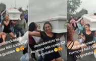 "Se va a ir bien contenta": Mujeres despiden a su ta cargando y bailando con su atad