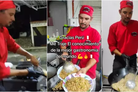 Venezolano prepara comida peruana en su pas