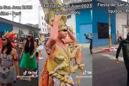 Estudiantes realizan pasacalle de 'Fiesta de San Juan'.