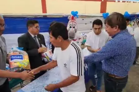 Exitosa y azucarera Pomalca llevaron ayuda a internos del Penal de Chiclayo.
