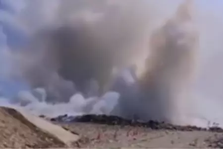 Incendio consume celda de residuos ubicado en Lambayeque.