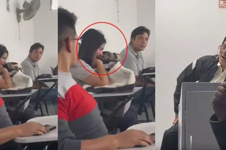 Estudiante llev a su mascota a sus clases universitarias.