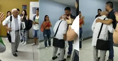 Maestro se jubila y alumnos lo despiden con emotivo homenaje.