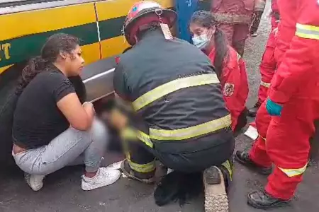 Madre de familia queda herida tras ser impactada por combi de transporte pblico