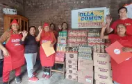 Alicorp y Exitosa entregan donaciones de alimentos a olla comn UCV 138 zona I en Huaycn