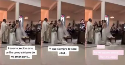 Novio se equivoca al decir sus votos matrimoniales.