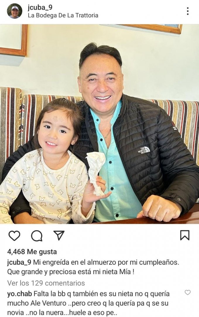 Jorge Cuba aclara situación con hija de Ale Venturo