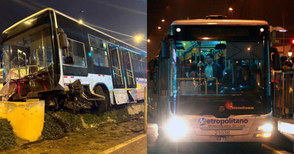 Metropolitano Despiste y choque de autobús deja 8 heridos en