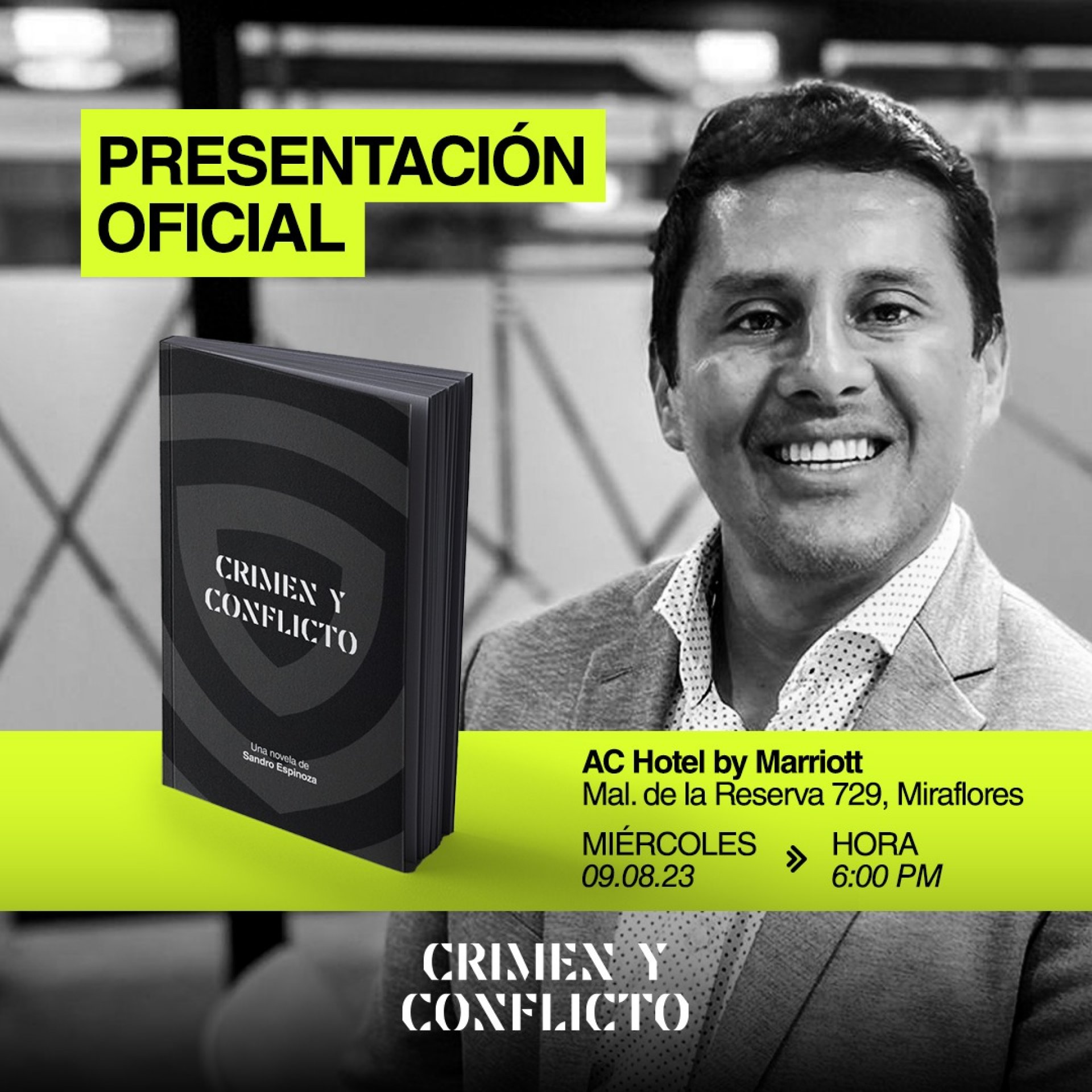 Sandro Espinoza presenta 'Crimen y Conflicto'