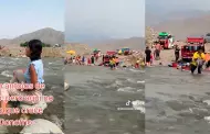 "¡Ni Moisés se atrevió a tanto!": Heladero se hace viral en TikTok al cruzar un río con tal de hacer una venta