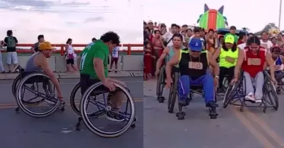 Carrera de discapacitados en Iquitos