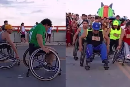 Carrera de discapacitados en Iquitos