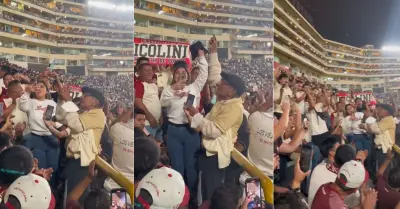 Abuelito 'crema' celebra su cumpleaos en el Estadio Monumental
