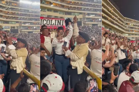 Abuelito 'crema' celebra su cumpleaos en el Estadio Monumental