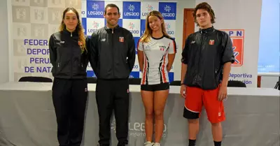Nadadores peruanos en el Campeonato Mundial de Natacin.