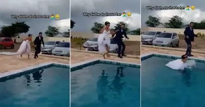 Novio le hace una pesada broma a su pareja el da de su boda.