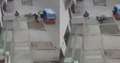 Ladrón huye tras tropezarse durante intento de robo.