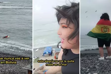 Joven boliviana conoce por primera vez el mar.
