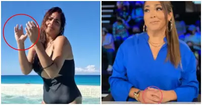 Katia Palma ocult la prdida de un dedo de su mano izquierda?