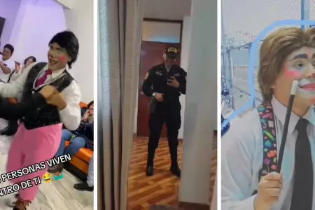 Joven peruano revela ser polica y payaso a la vez.