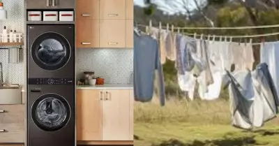 Secadoras y tendederos tradicionales de ropa.