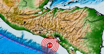 Sismo de magnitud 6.8 remeci El Salvador.