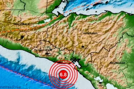 Sismo de magnitud 6.8 remeci El Salvador.