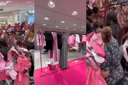 Mujeres pelean por ropa de la coleccin de Barbie.