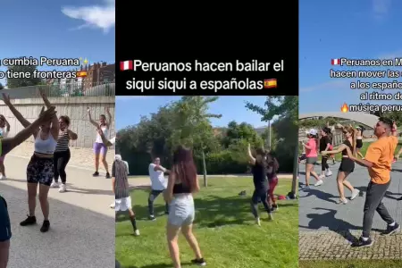 Peruano ensea a bailar cumbia peruana en Madrid.