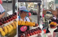 Ingenio y creatividad! Peruana vende picarones de fresa y maz morado