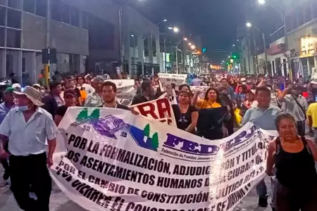 Manifestantes protestaron de forma pacfica en Ica.