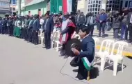 Alcalde de cora en Puno pide perdn de rodillas por reunin con Dina Boluarte: "Nunca ms lo volver a hacer"